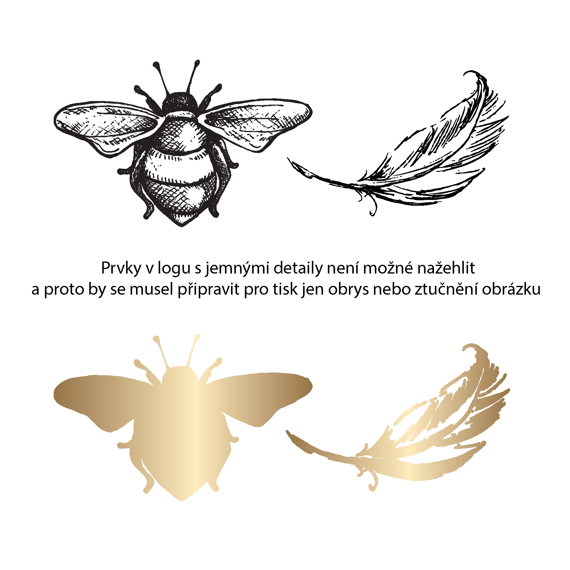 Tričko se zlatým logem - kulatý výstřih