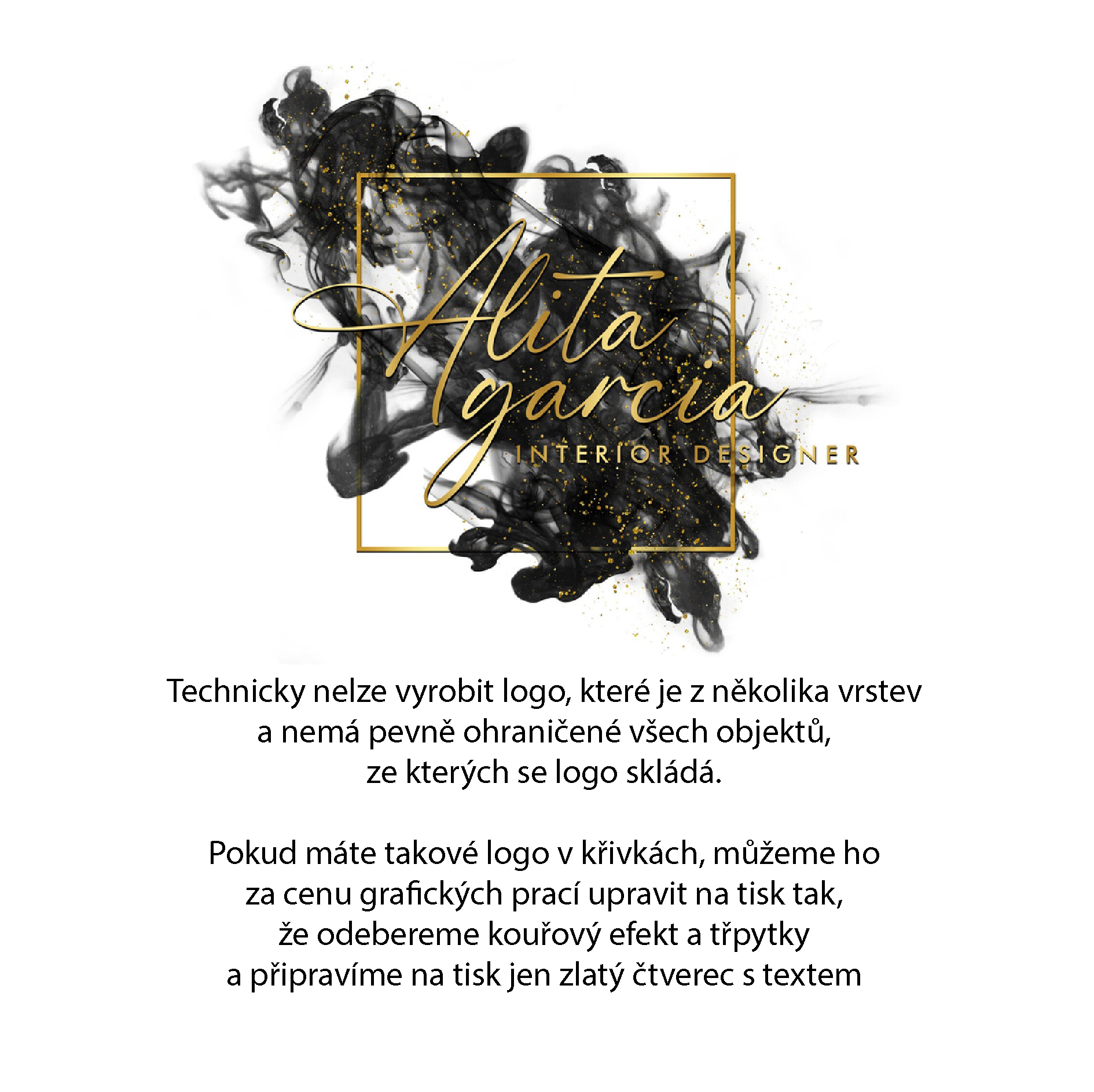 Tričko se zlatým logem - kulatý výstřih